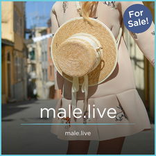 Male.Live - Creative brandable domain for sale