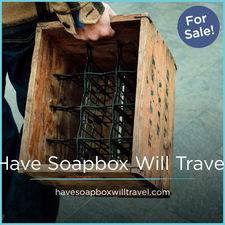 HaveSoapboxWillTravel.com - Creative brandable domain for sale