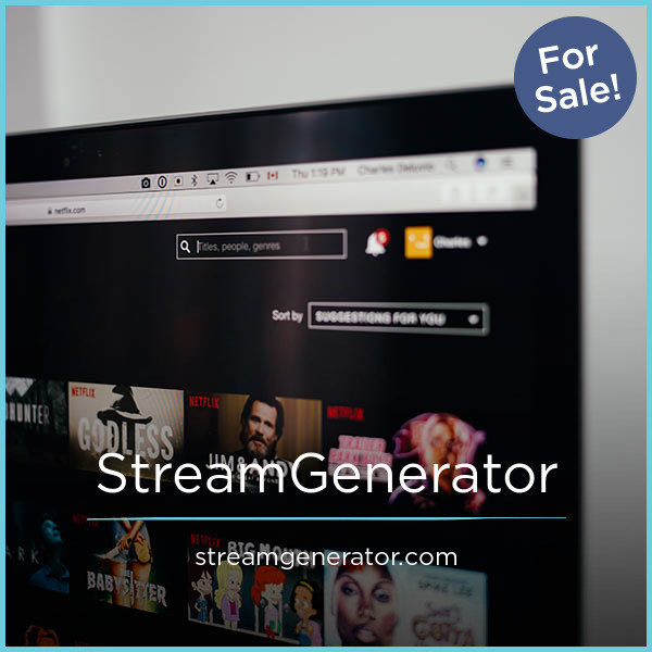 StreamGenerator.com - Good premium domain names for sale