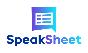 SpeakSheet.com - Creative brandable domain for sale