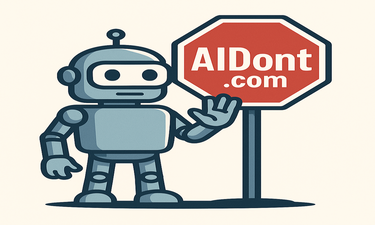 AIDont.com - Creative brandable domain for sale