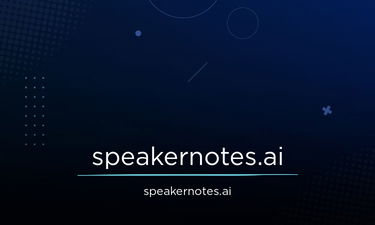 SpeakerNotes.ai - Creative brandable domain for sale